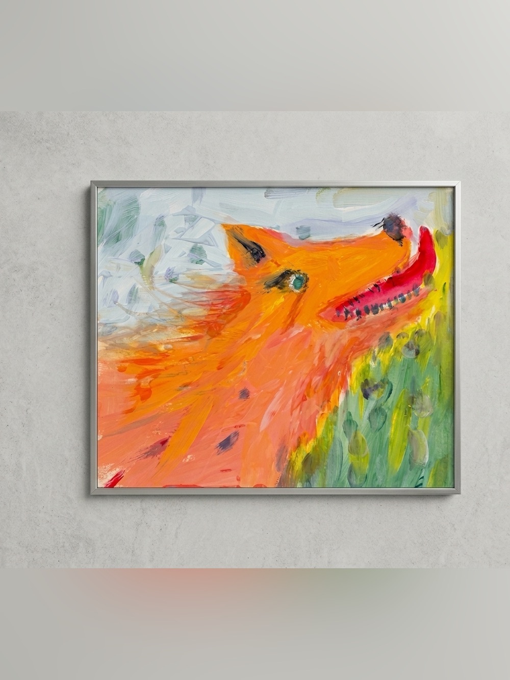 Abstract Orange Fox Wall Art